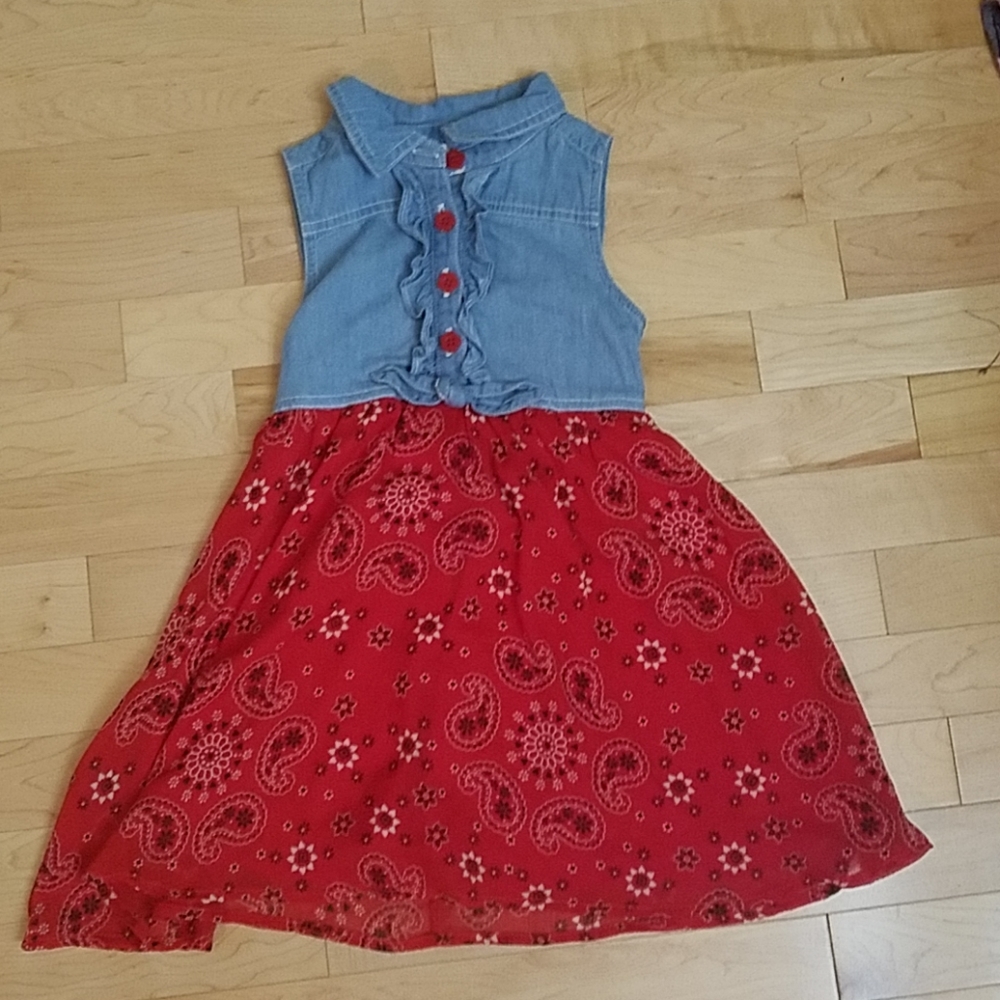 Sleeveless western inspired dress, 4T
